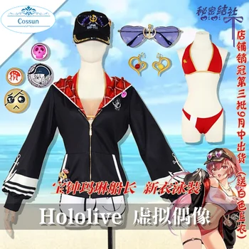 VTuber Hololive Houshou Pomorski Kapitan Bikini Kopalke, Kopalke Enotno Cosplay Kostum Halloween Stranka Obleko Za Ženske In Dekleta