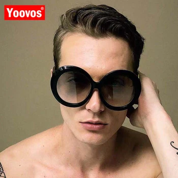 Yoovos 2021 Krog Klasičnih sončna Očala Ženske/Moški Letnik Velik Okvir Očala Ulica Premagal Nakupovanje Oculos De Sol Gafas UV400