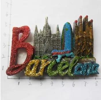 Španija Barcelona Sagrada Familia Turističnega Potovanja, trgovina s Spominki, 3D Smolo Dekorativni Hladilnik Magnet Obrti